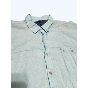 Izod Saltwater Mens Shirt Size 2XL XXL Relaxed Blue Button Down Golf Beach Fish